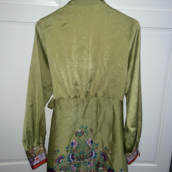 Urban Outfitters Sonia Satin Long Sleeve Wrap Dress. Only worn once. Like new - Picture 5 of 5